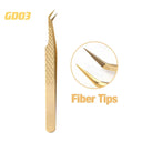 Golden Precision Fiber Tip Eyelash Tweezers Professional Tool