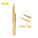 Golden Precision Fiber Tip Eyelash Tweezers Professional Tool