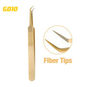 Golden Precision Fiber Tip Eyelash Tweezers Professional Tool