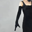 Gold Velvet Evening Gloves for Elegance