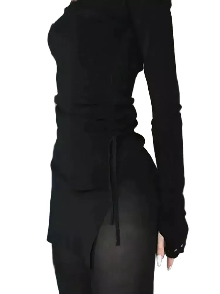 Flattering Gothic Dress for Edgy Women — black