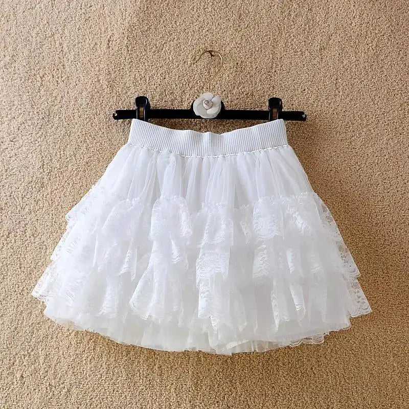 Gothic Lace Tutu Skirt Enchanting Black Mesh Petticoat