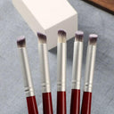 Gradient Nail Art Brush Set with Wooden Handles and Nylon Bristles
