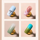 Gradient Nail Art Brush Set with Wooden Handles and Nylon Bristles