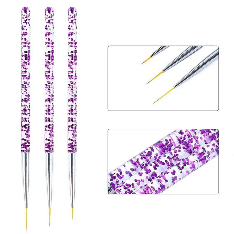 Gradient Purple And Blue Nail Art Brush Set Professional Kit