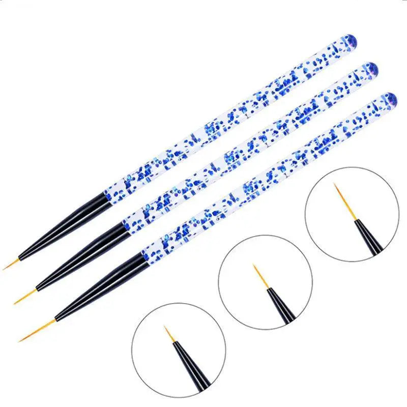 Gradient Purple And Blue Nail Art Brush Set Professional Kit