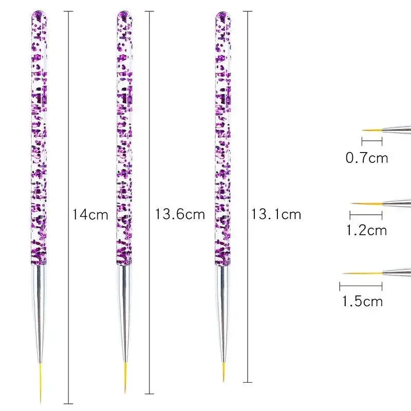 Gradient Purple And Blue Nail Art Brush Set Professional Kit