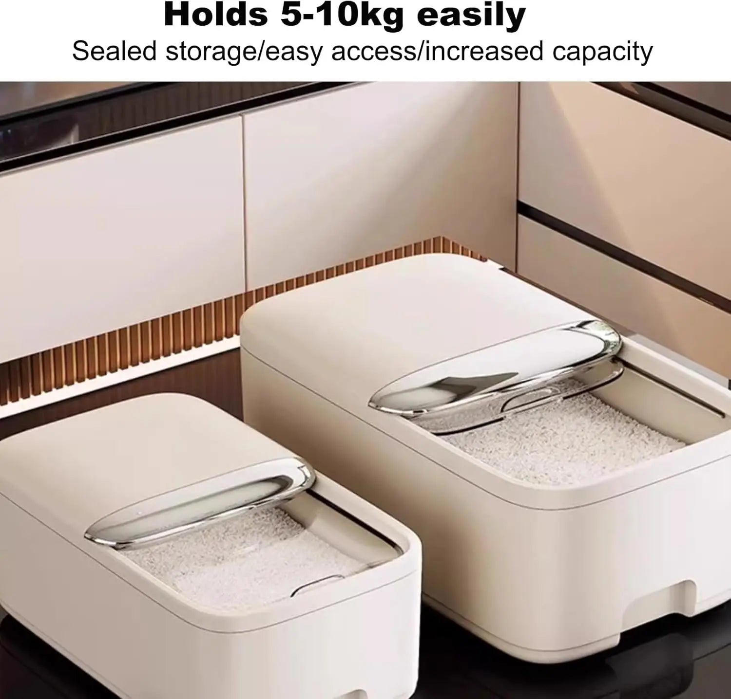Grain Storage Containers Large Capacity Sealed Rice Jars With Measuring Cups Pro