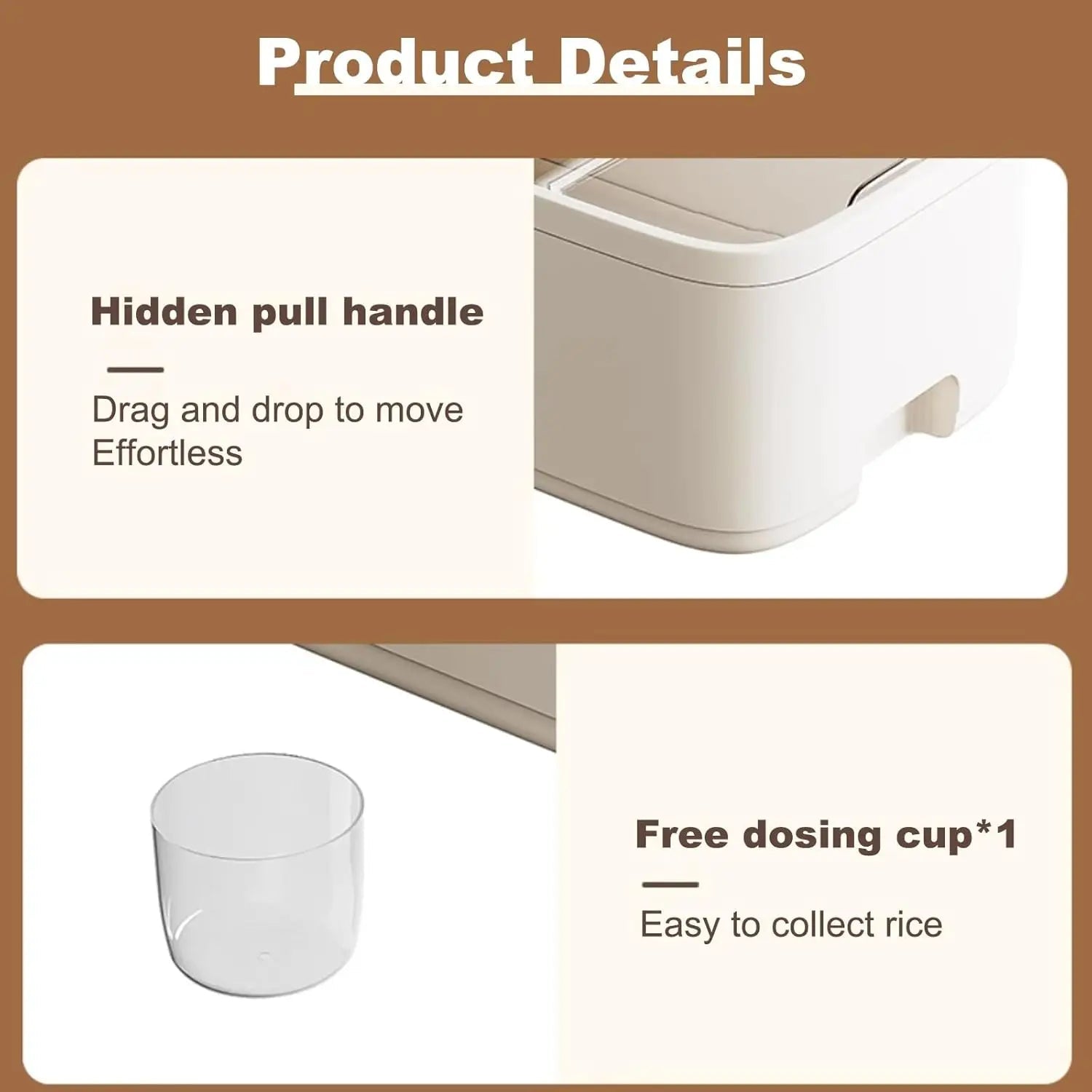 Grain Storage Containers Large Capacity Sealed Rice Jars With Measuring Cups Pro