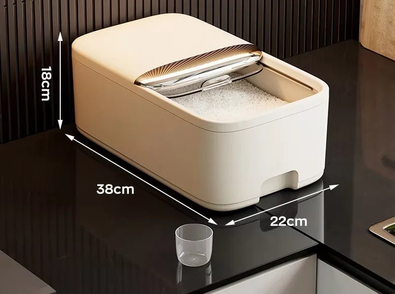 Grain Storage Containers Large Capacity Sealed Rice Jars With Measuring Cups Pro