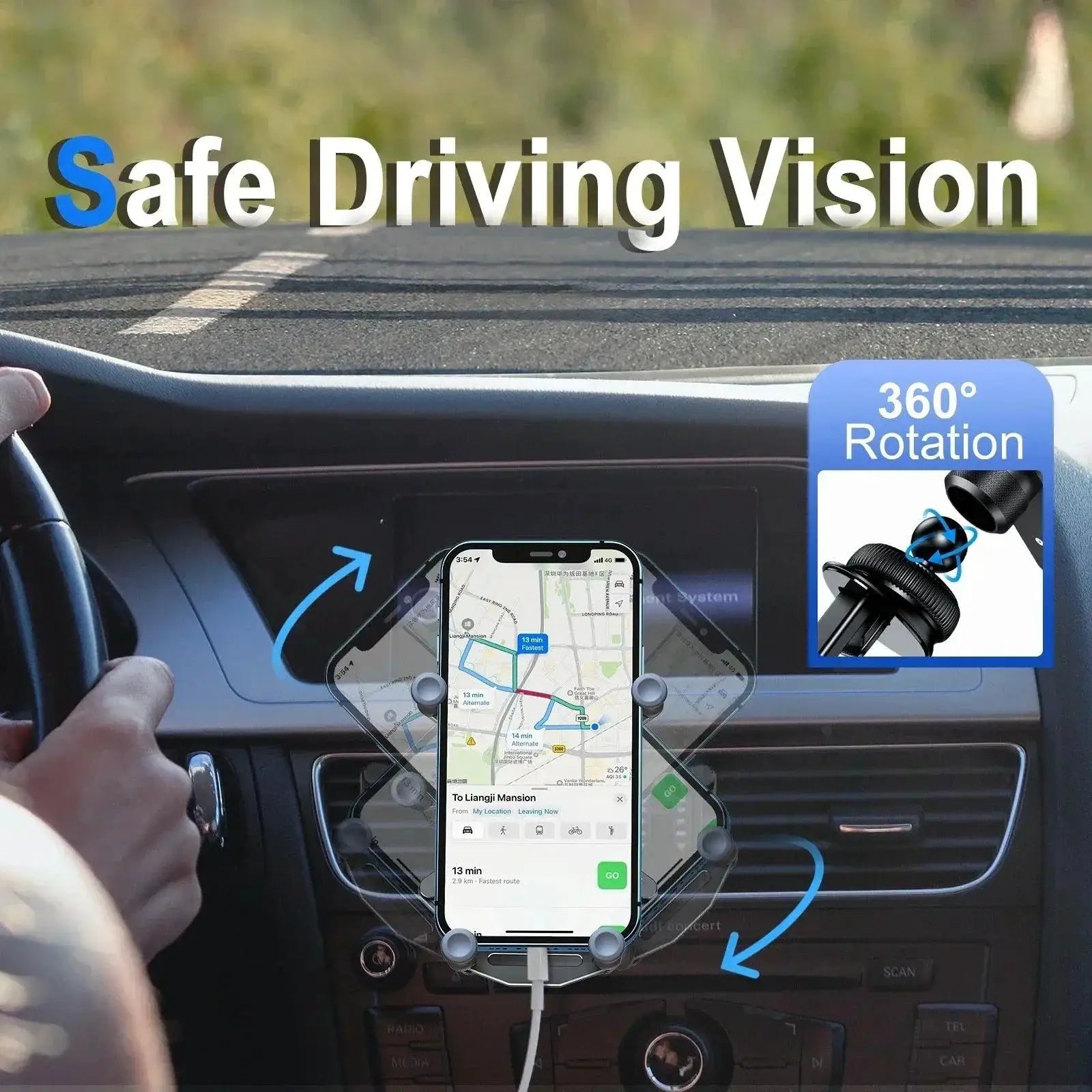 Gravity Car Phone Holder Ultimate Alloy GPS Mount Navigation