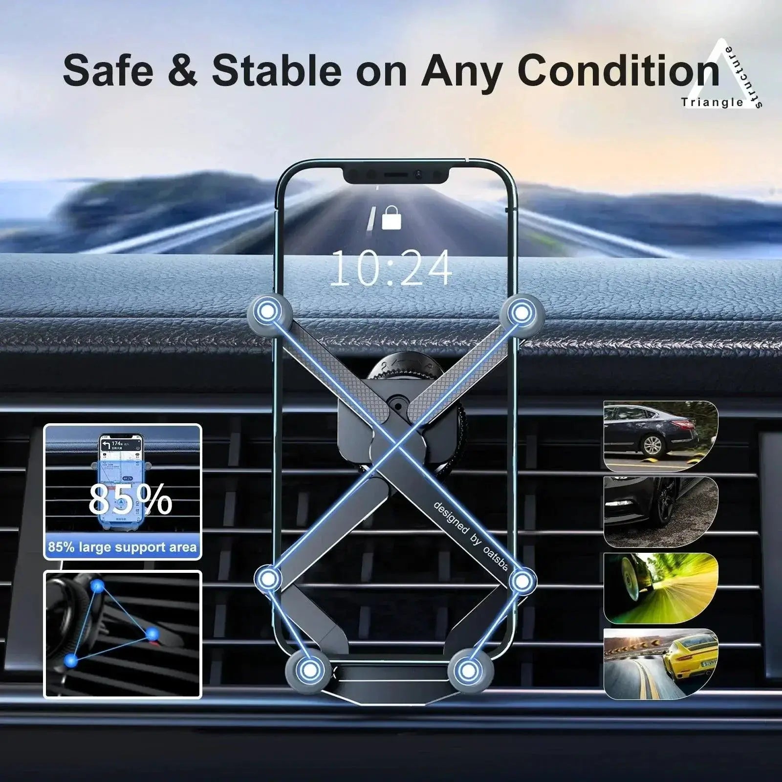 Gravity Car Phone Holder Ultimate Alloy GPS Mount Navigation