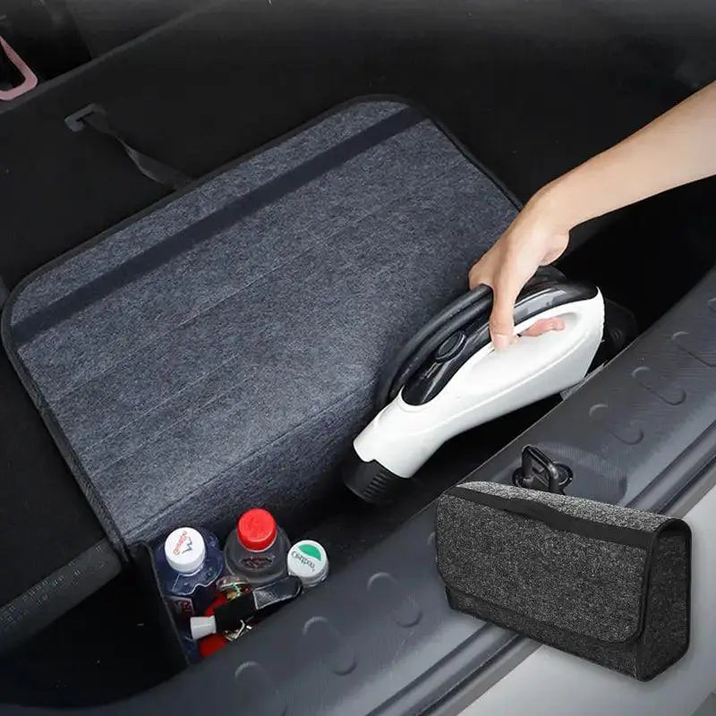 Gray Car Trunk Organizer Stay Organized On The Go Today