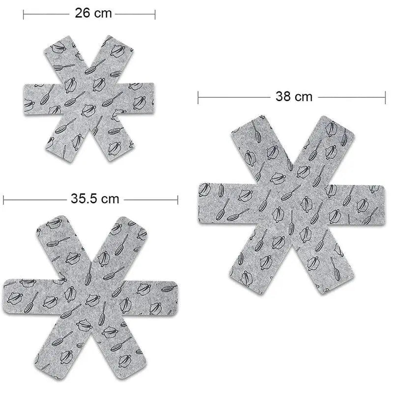 Gray Print Heat Insulation Pan Protectors Cookware Pads