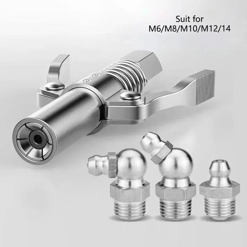Grease Gun Coupler Leak Free Quick Release High Pressure