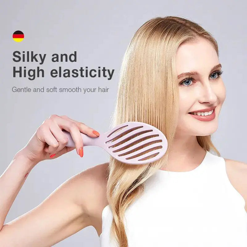 Green Scalp Massager Hair Brush Detangle And Style Easily
