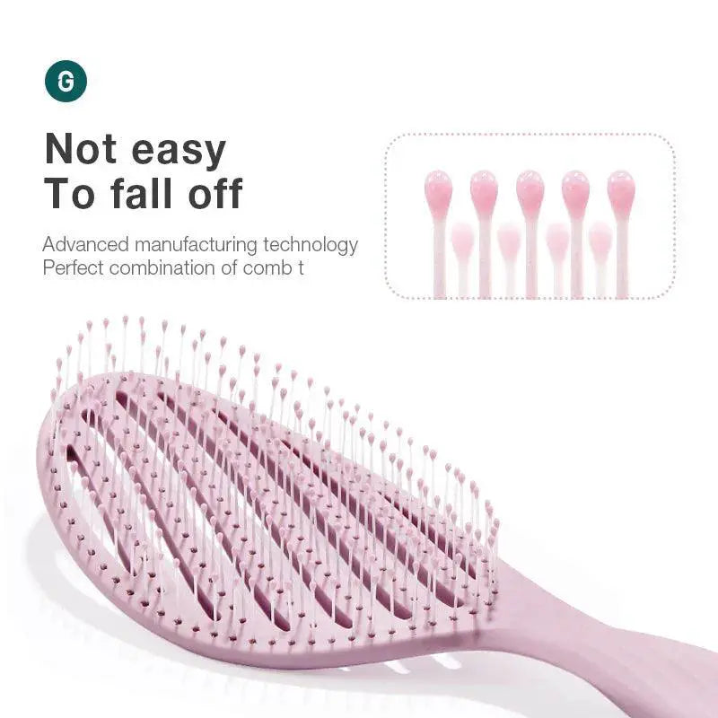 Green Scalp Massager Hair Brush Detangle And Style Easily