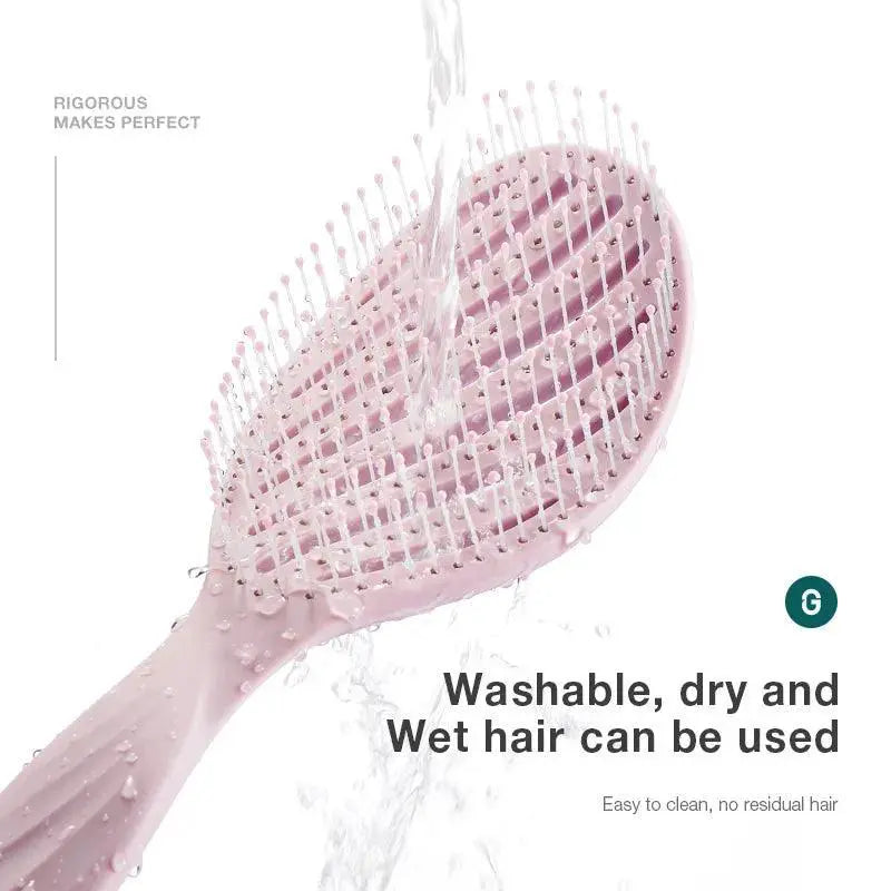 Green Scalp Massager Hair Brush Detangle And Style Easily