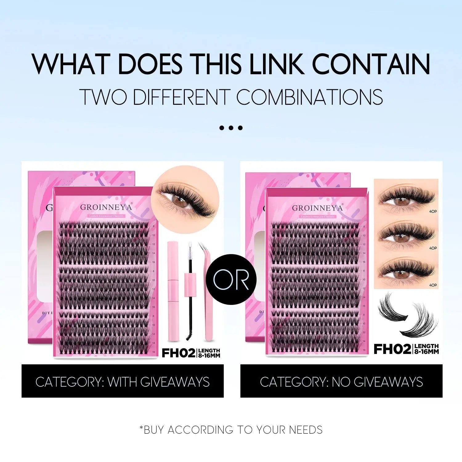 GROINNEYA DIY Lash Extension Kit At Home Full Set Create Salon Quality Lashes