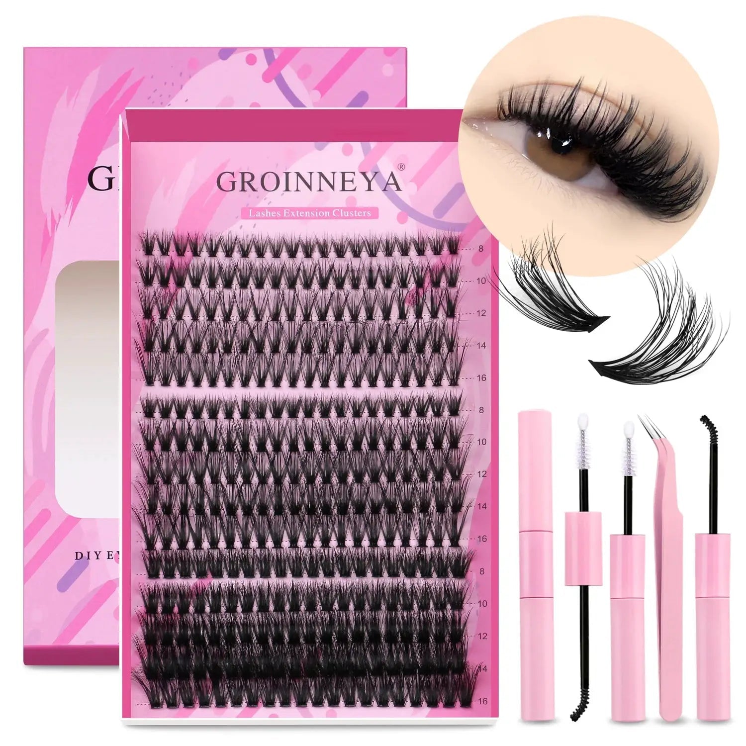 GROINNEYA DIY Lash Extension Kit At Home Full Set Create Salon Quality Lashes
