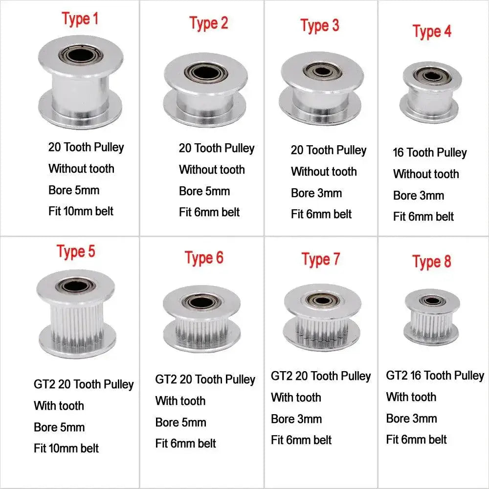 GT2 Idler Timing Pulley Precision Design for 3D Printers