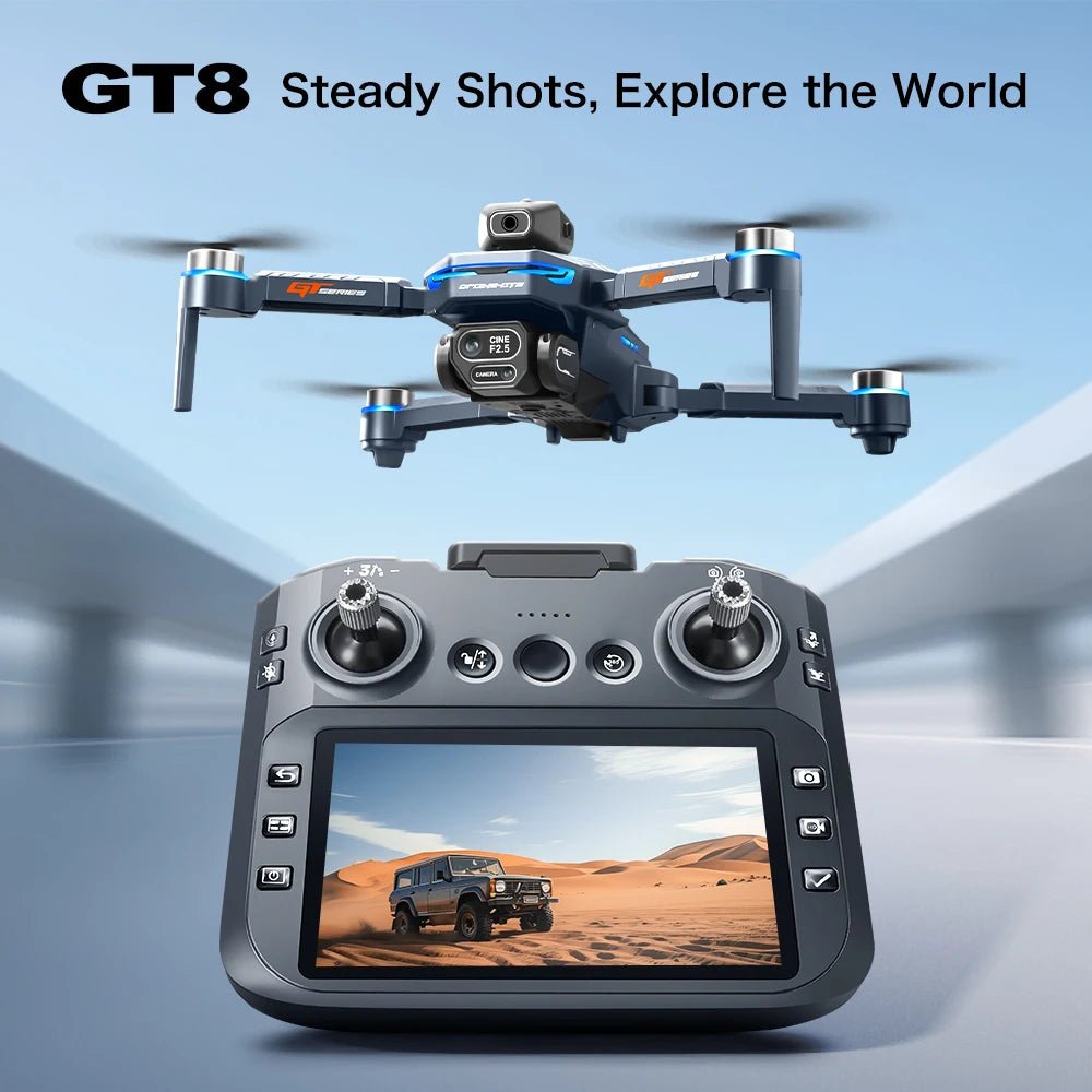 GT8 Drone - 8K Dual Cameras With Screen Remote And Obstacle Avoidance With Laser
