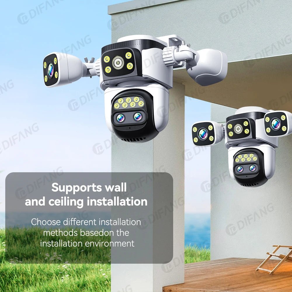 GuardPro FourLens Outdoor WiFi6 Security Cam - 20MP 10X Zoom Auto Tracking Pro X
