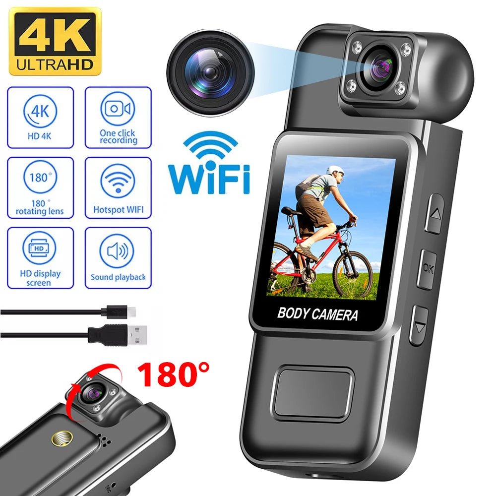 GuardPro Ultra HD 4K WiFi Mini Camera BodyCam Infrared Night Vision - Real Time