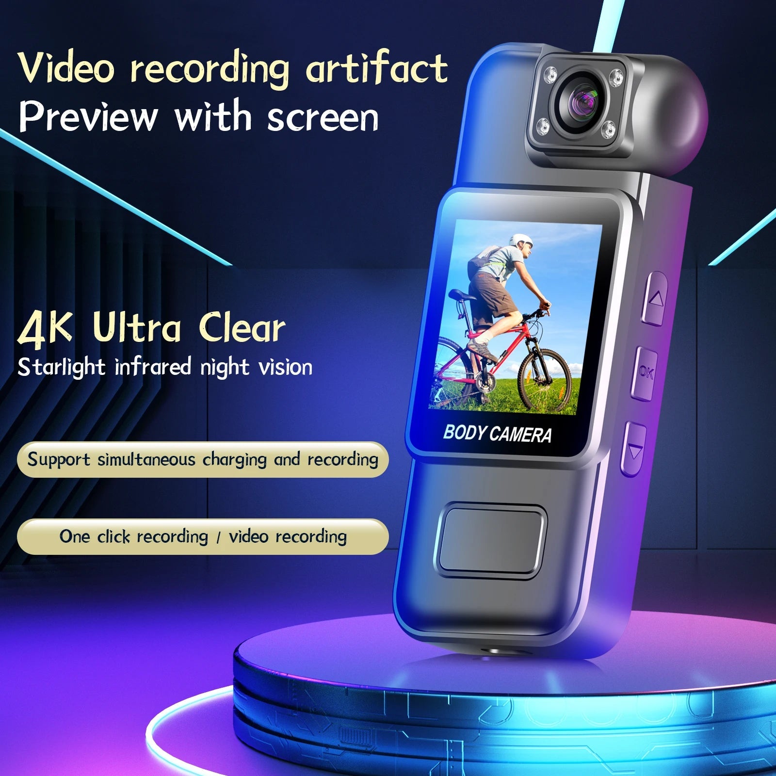 GuardVision Ultra HD 8K Portable Handheld Camera - 180 Degree Rotatable Lens Pro