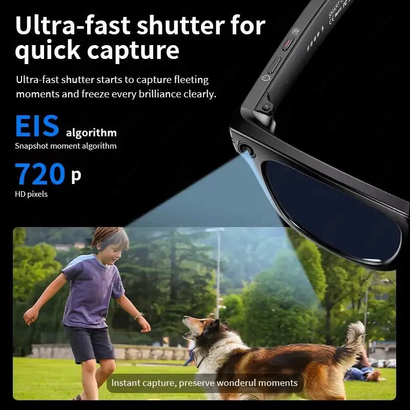 GUHUAV AI Smart Glasses - RealTime Translation 720p Camera Bluetooth For Men 2025