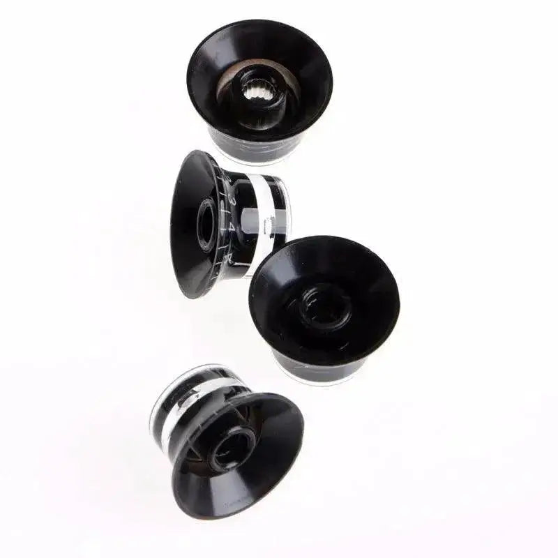 Guitar 2 Tone 2 Volume Control Knobs Silver Top Hat Aluminum