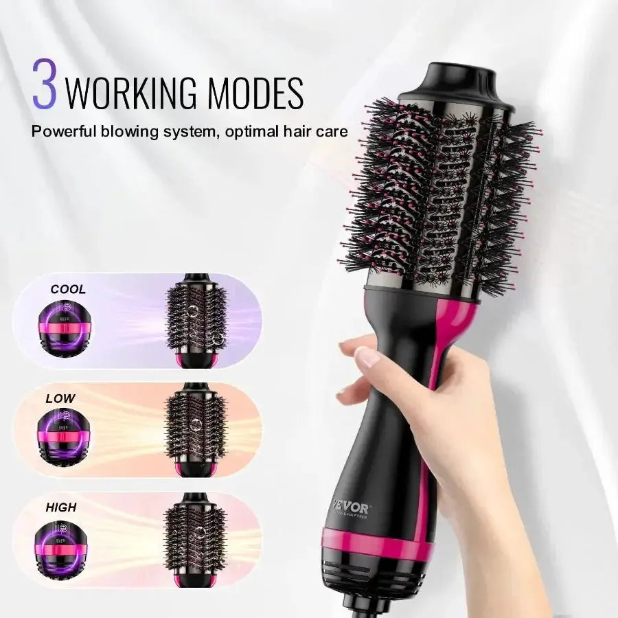 Hair Blow Dryer Brush Ionic Styler Volumizer Oval Barrel