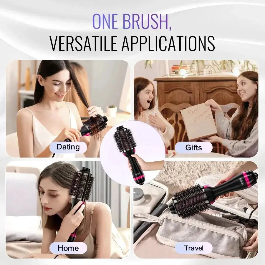 Hair Blow Dryer Brush Ionic Styler Volumizer Oval Barrel
