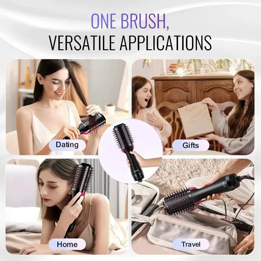 Hair Blow Dryer Brush Ionic Styler With Oval Barrel
