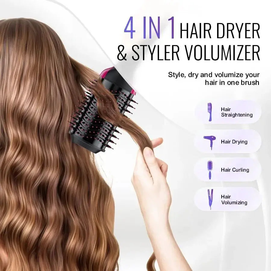 Hair Blow Dryer Brush Ionic Styler With Oval Barrel