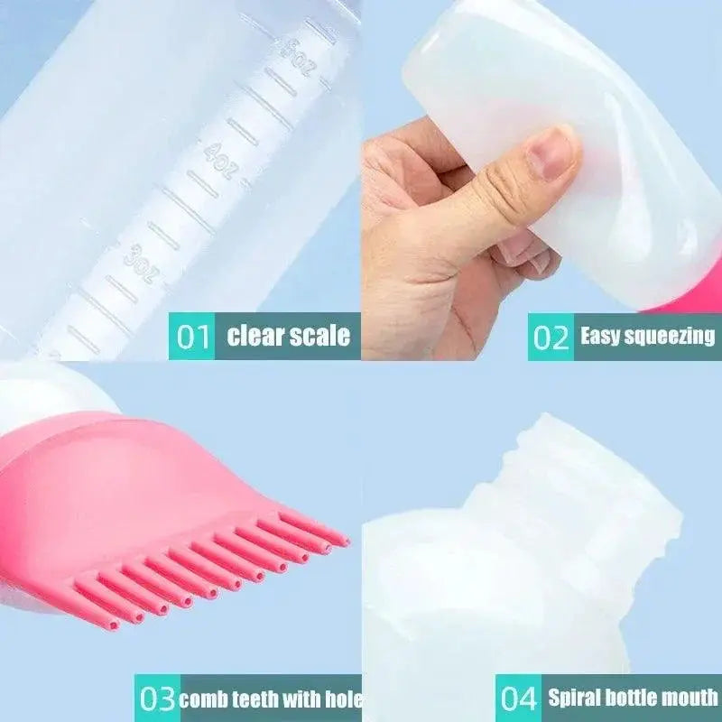 Hair Coloring Brush Bottle Set for Precision Dye Application