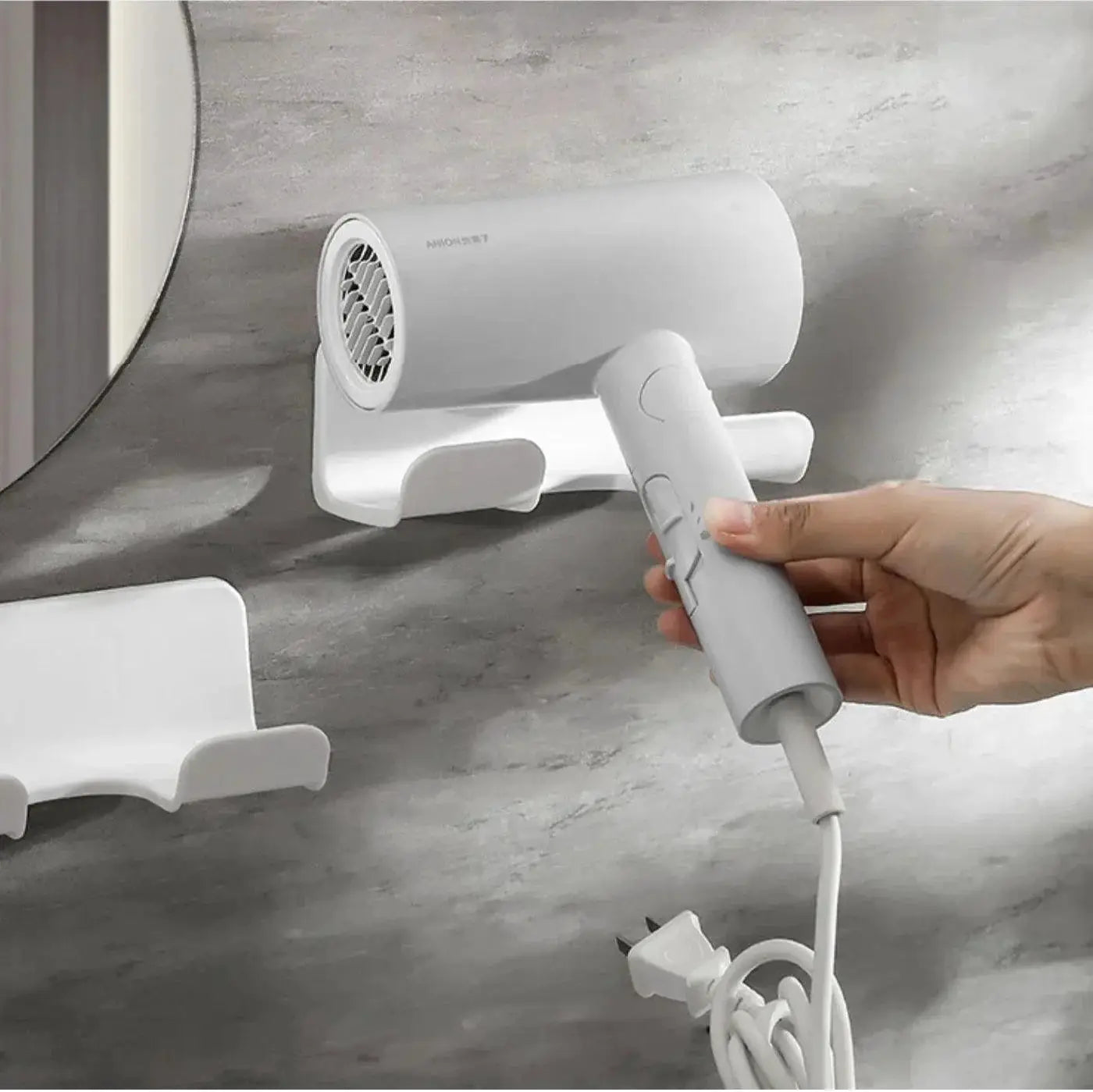 Hair Dryer Wall Mount Organizer For Bathroom Easy Install