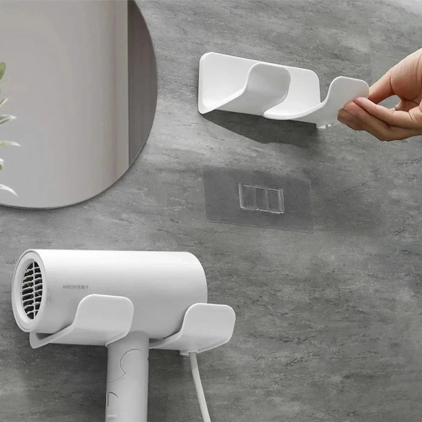 Hair Dryer Wall Mount Organizer For Bathroom Easy Install