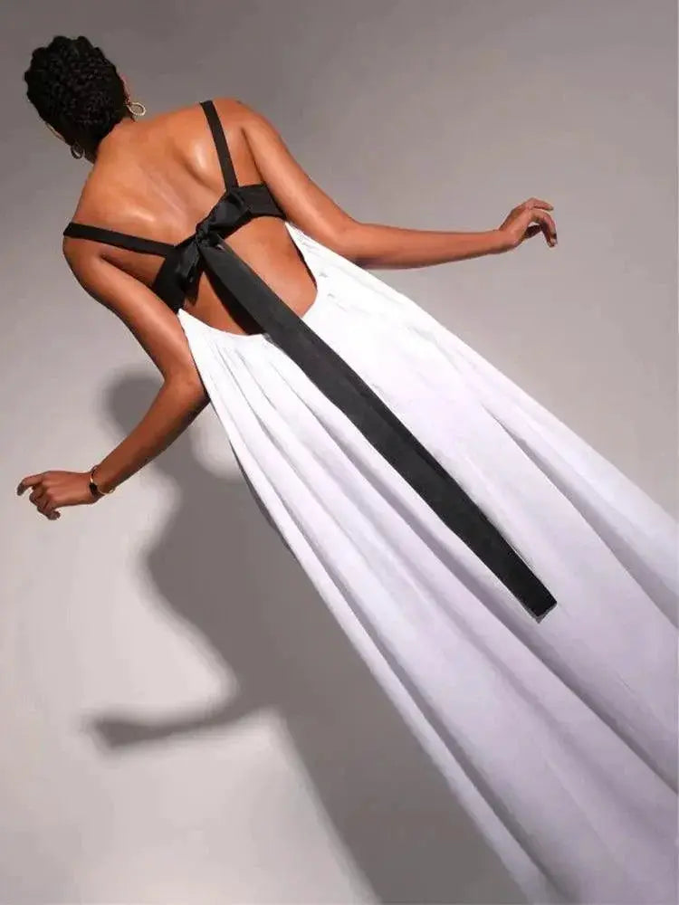 Halter Maxi Dress Backless Party Chic Elegant Evening Glam