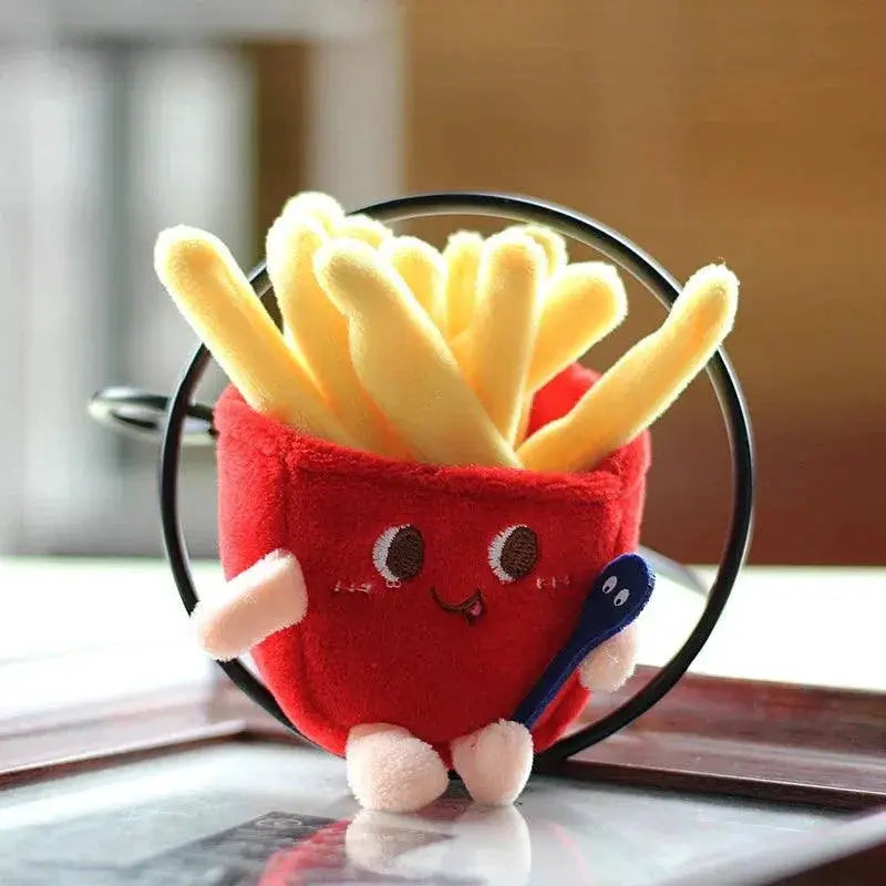 Hamburg Hot Dog Fries Bread Drumsticks Plush Keychain Gift