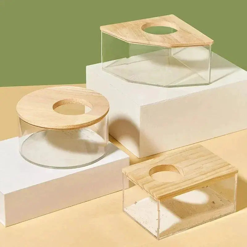 Hamster Transparent Sand Bath Container For Small Pets