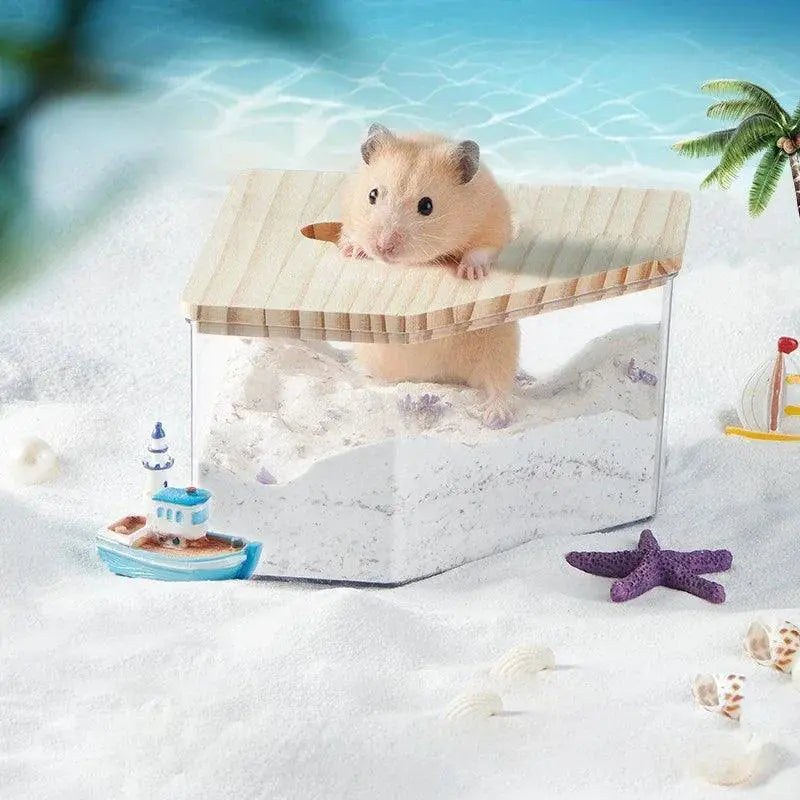 Hamster Transparent Sand Bath Container For Small Pets