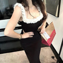 Hand-Sewn Floral Embroidered Bodycon Gown Elegant Design Adjustable Fit