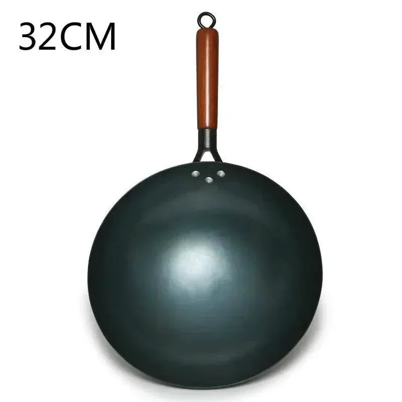 Handmade Chinese Iron Wok Large Non Stick Cooking Pan