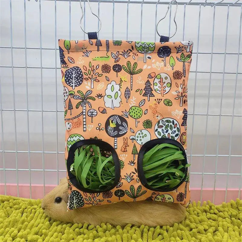 Hanging Hay Bag For Small Animals Durable Feeder Cage