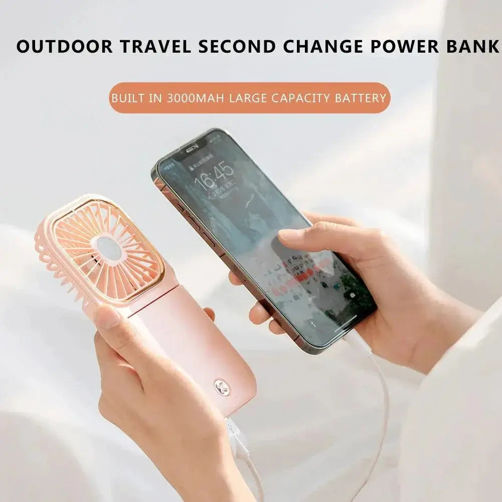 Hanging Neck Fan Mini Portable Folding Desktop Fan 3000mAh