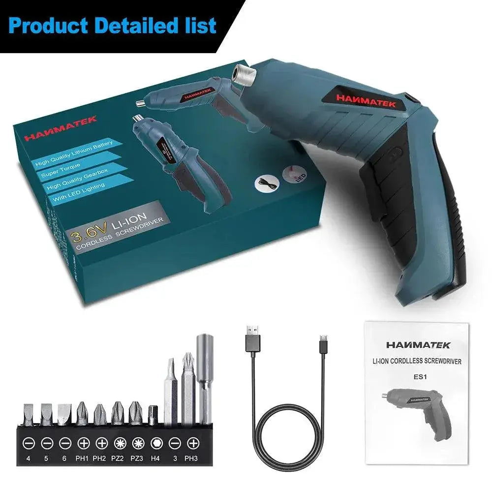 Hanmatek Mini Wireless Rechargeable Screwdriver Set With LED