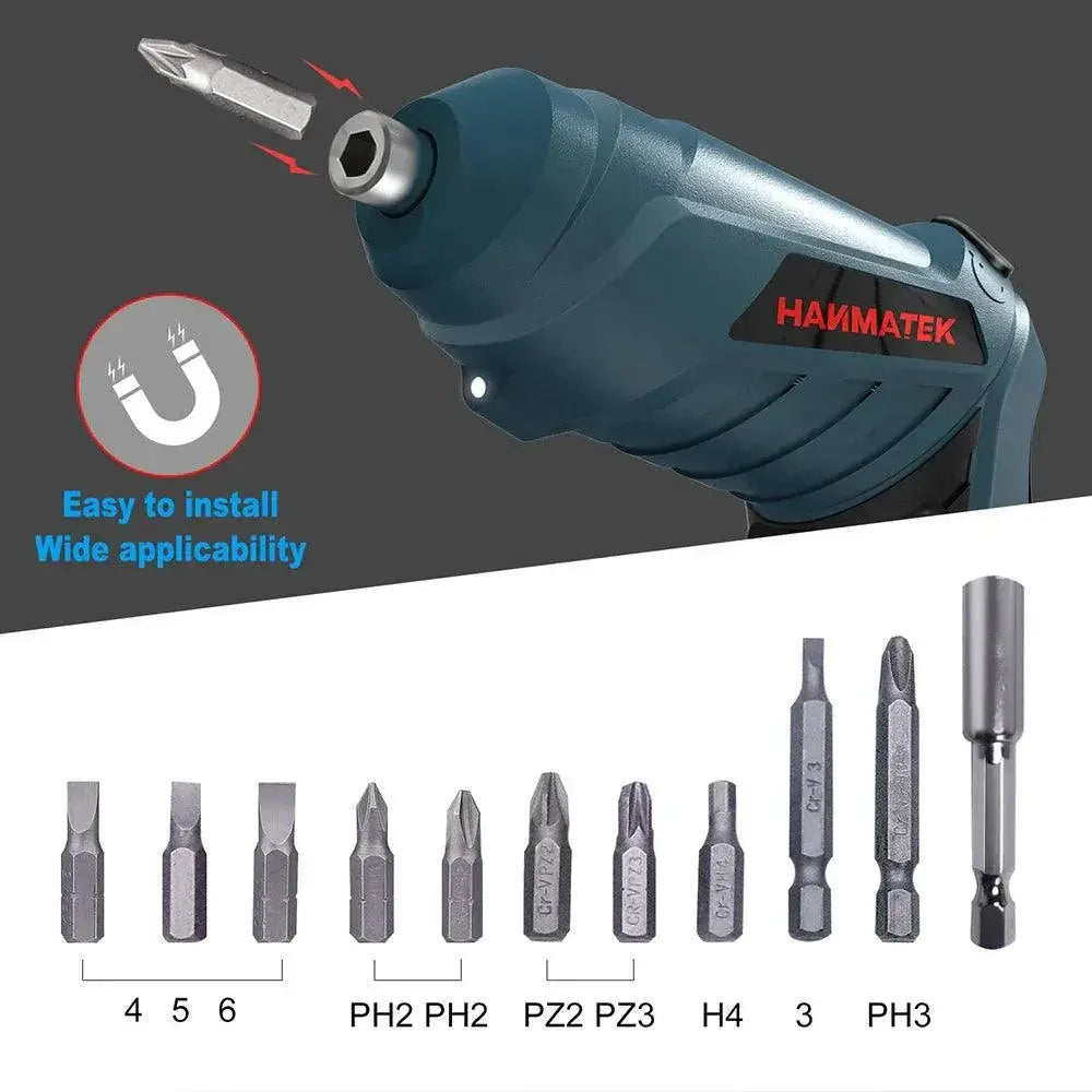 Hanmatek Mini Wireless Rechargeable Screwdriver Set With LED