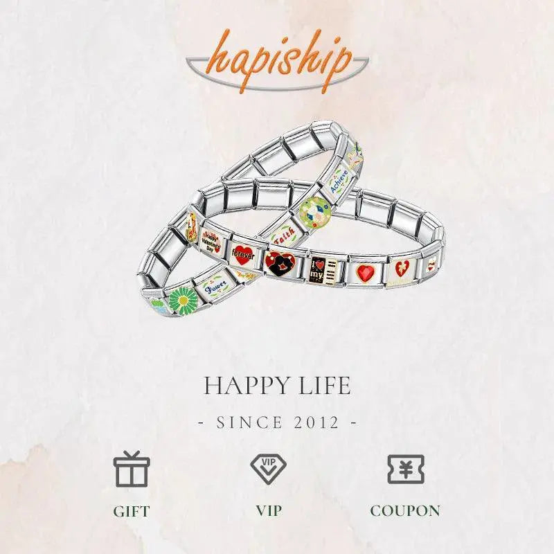 Hapiship Daisy Rose Heart Musical Instruments Charm Links