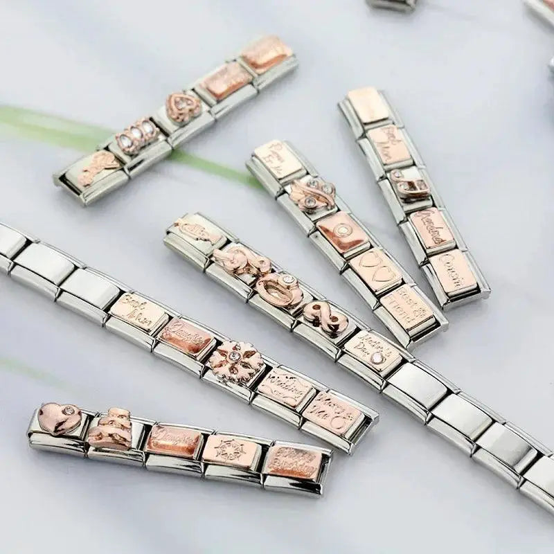 Hapiship Daisy Rose Heart Musical Instruments Charm Links